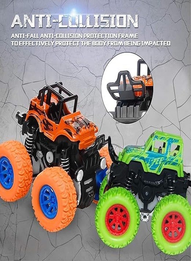 RPC99 Mini Monster Trucks Friction Powered Cars for Kids Big Rubber Tires Baby Boys Super Cars Blaze Truck Children Gift Toys (Set of 4) - Image 4